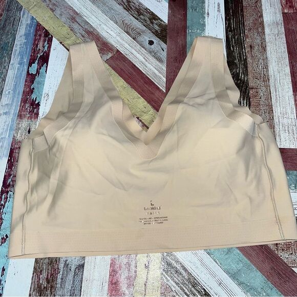 Truekind Everyday Comfort V-Neck Bralette EUC Chai Seamless Removable Cups Large - Picture 3 of 6
